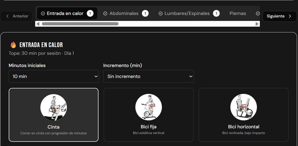 Asistente de planificación de TuCoach