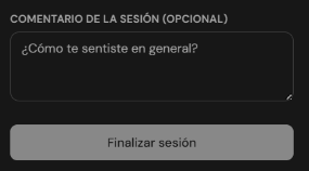 Comentario opcional de la sesión del alumno